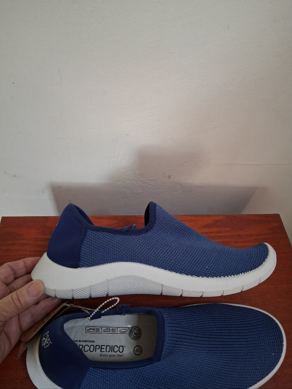 Arcopedico Women's Gaia Slip-On Comfort Stretch Shoes Blue with White Sole EU 40 - Picture 4 of 16